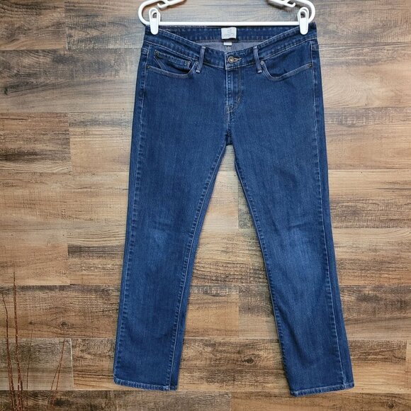 Vtg Levi's Jeans 10 S Slight Curve Straight Low Rise Medium Dark Wash Stretch - Picture 1 of 10